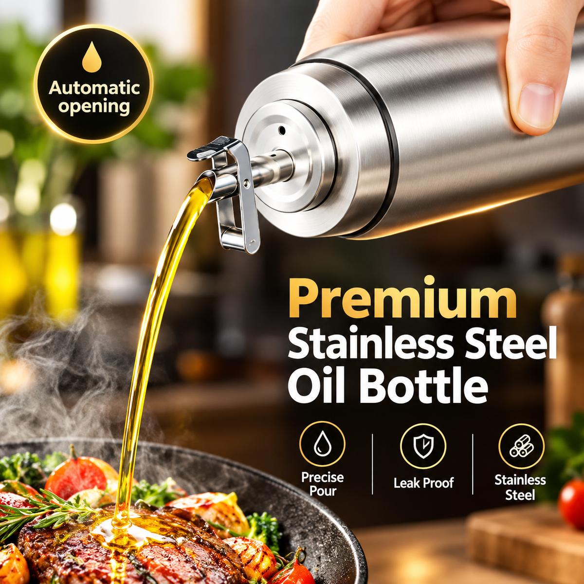 MH08508 Premium Stainless Steel Oil Bottle