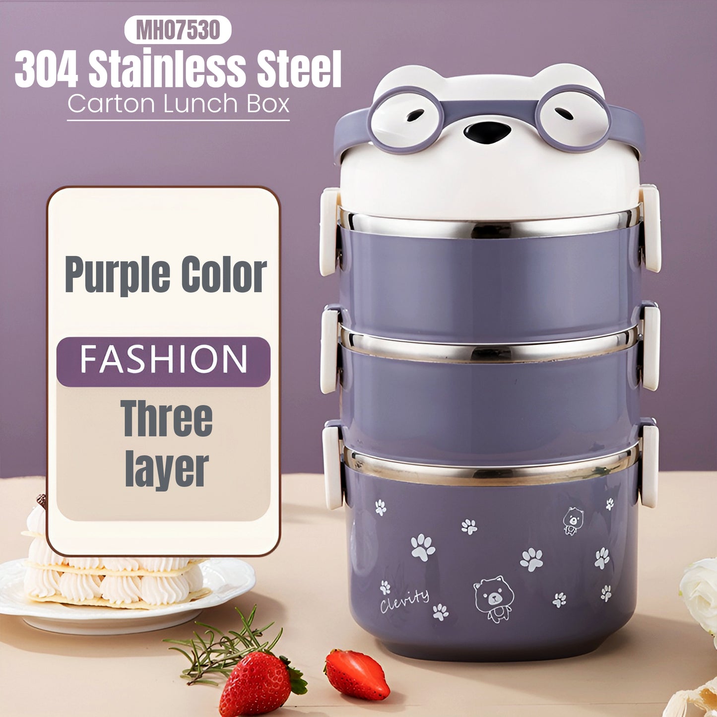 MH07530 304 Stainless Steel Carton Lunch Box
