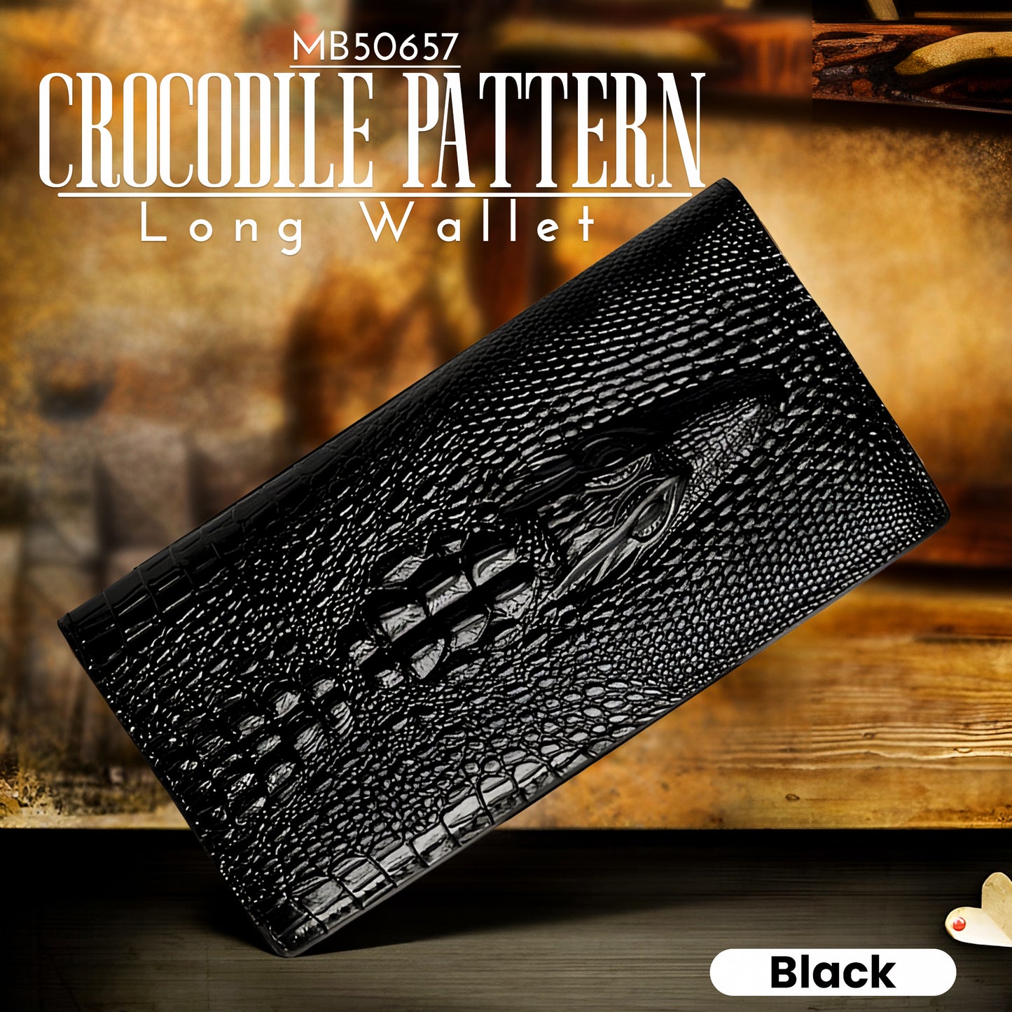 MB50657 Crocodile Pattern Long Wallet