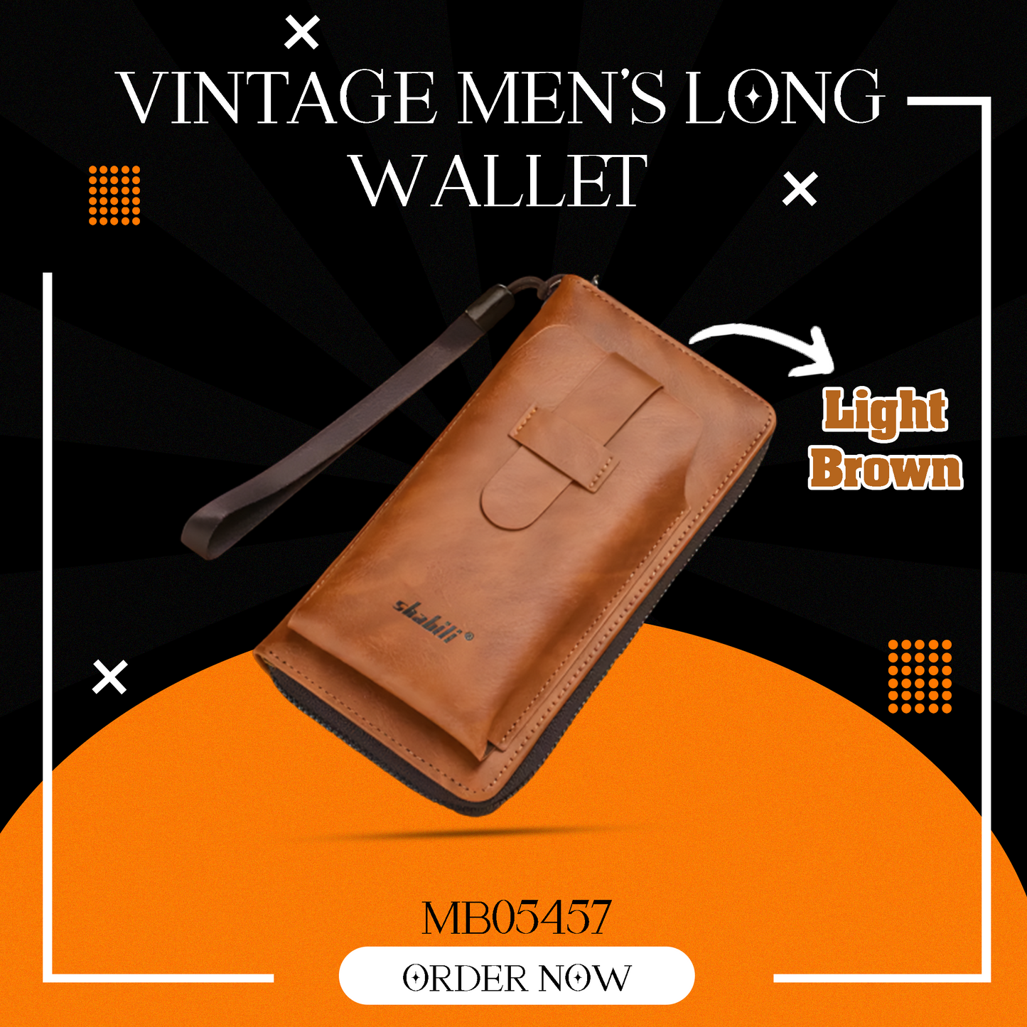 MB05457 Vintage Men's Long Wallet