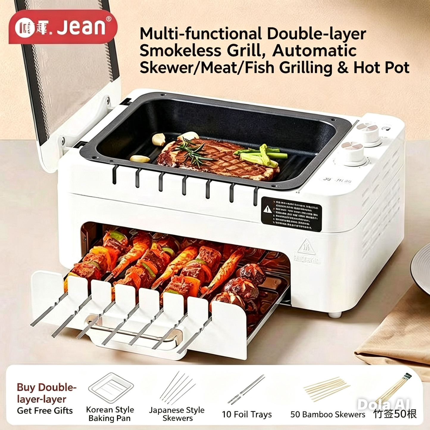 MH50912 Automatic BBQ Grill with Rotating Pot