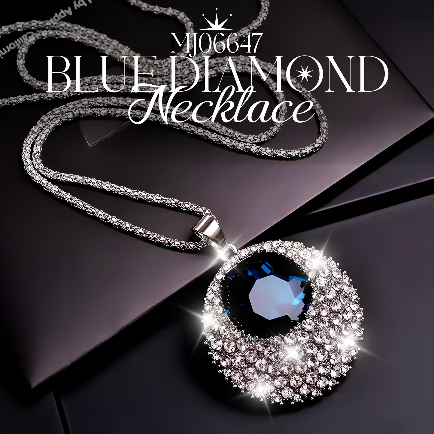 MJ06647 Blue Diamond Necklace
