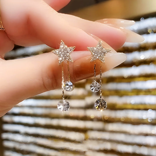 MJ07373 2 in 1 Star Earrings