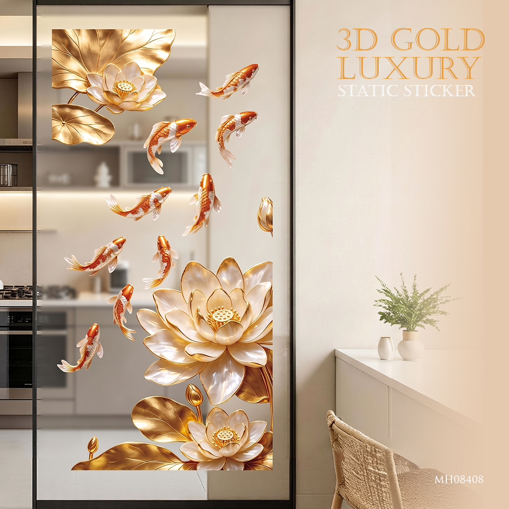 MH08408 3D Gold Luxury Static Sticker