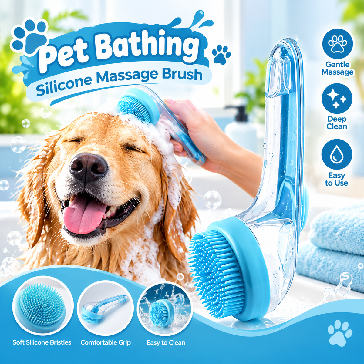 MP08523 Pet Bathing Silicone Massage Brush