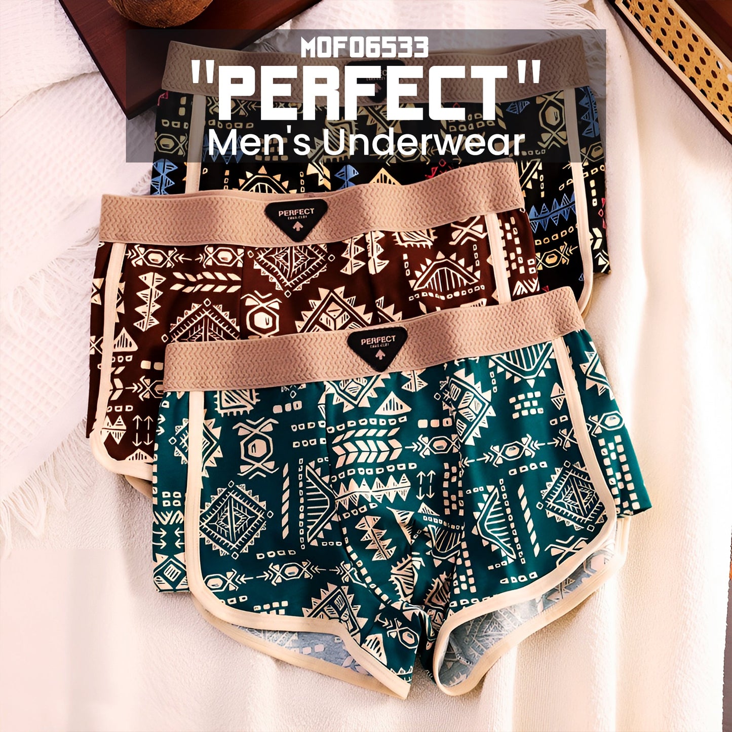 MF06533 "Perfect" အမျိုးသား အတွင်းခံဘောင်းဘီလေး ( 3pcs )