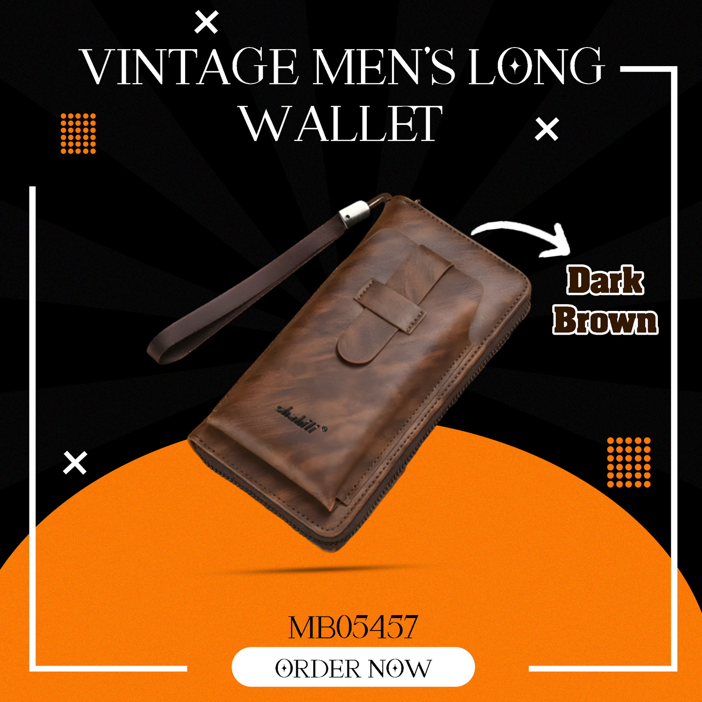 MB05457 Vintage Men's Long Wallet