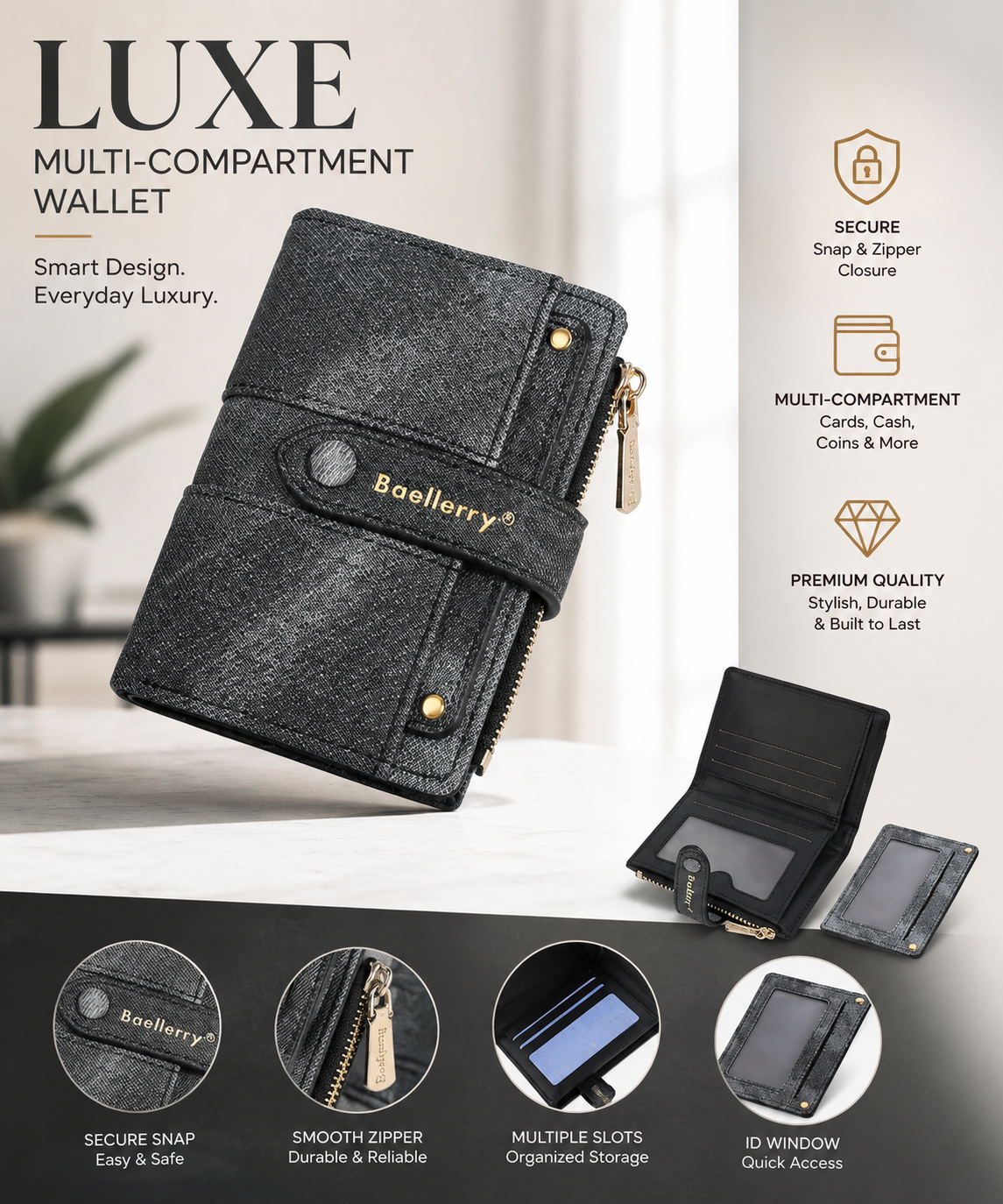 MB08497 Luxe Multi-Compartment Wallet