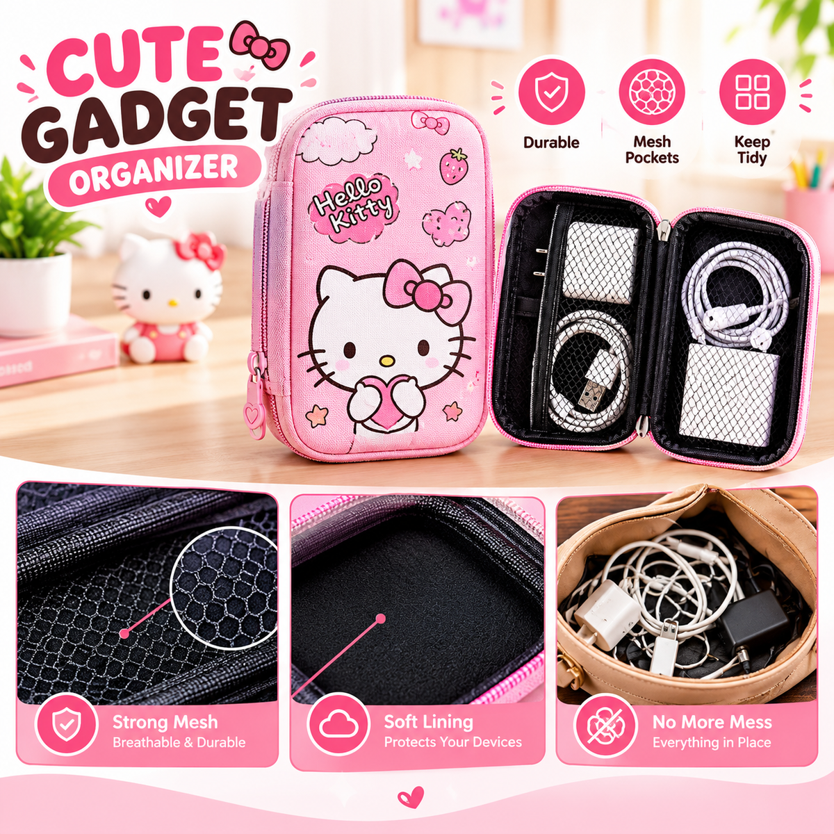 MB08631 Cute Cartoon Gadget Organizer