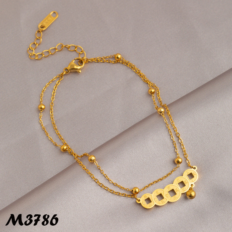 MJ03786 ခြေလှမ်းတိုင်းကို ဝင့်ကြွားတောက်ပစေမယ့် ရွှေအဆင်းနဲ့ခြေချင်းလေး