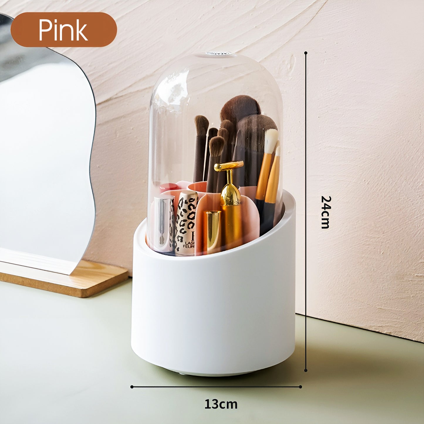 MC07613 360°Rotating Makeup Brush Storage Tube