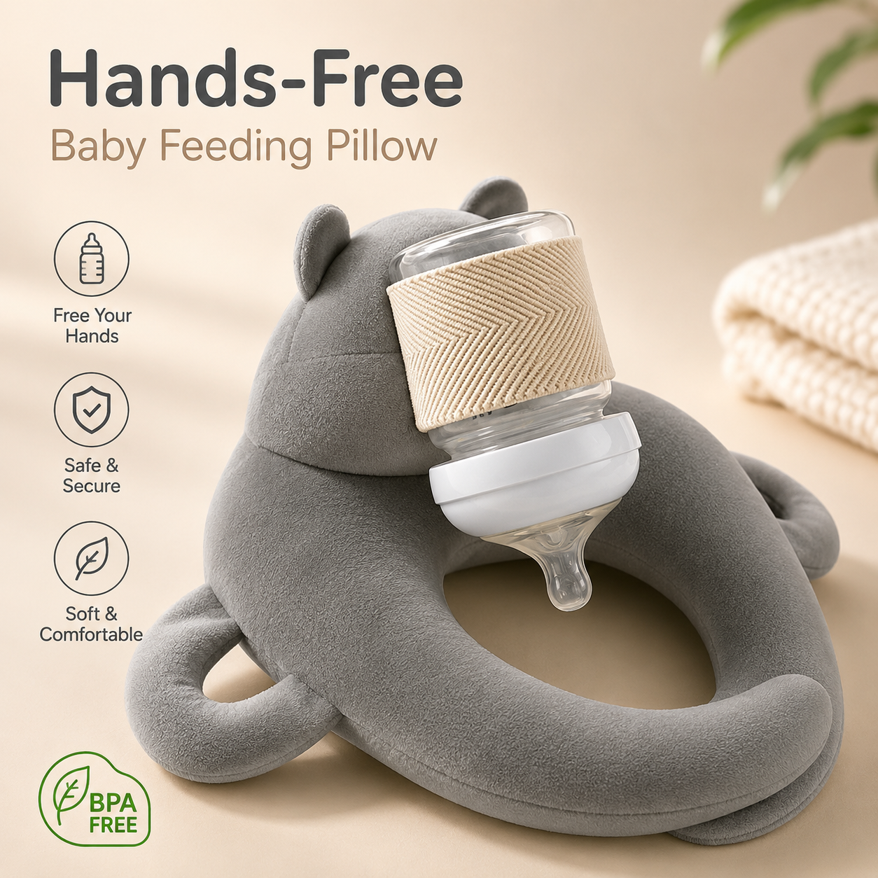 MK08385 Hands-Free Baby Feeding Pillow