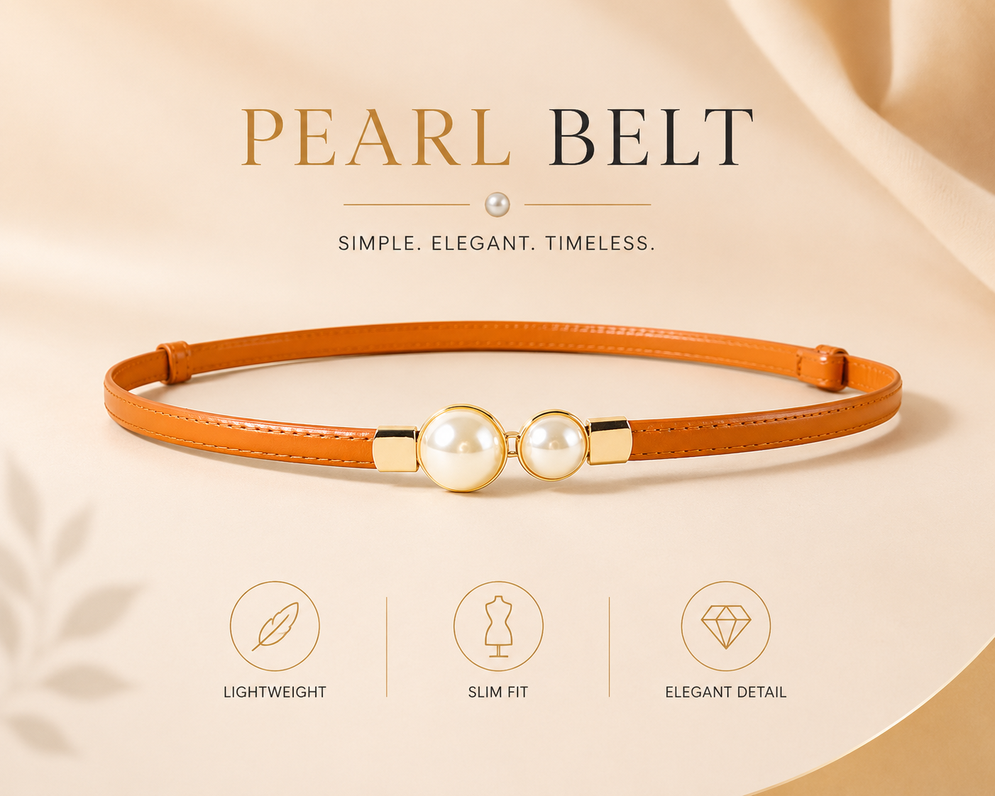 MF08164 Women's Thin Pearl Belt