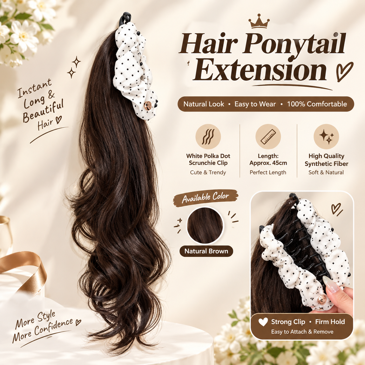 MJ08463 Claw Clip Ponytail Wig