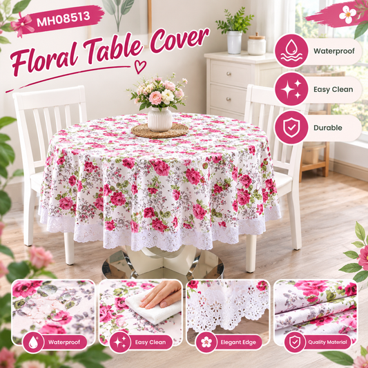 MH08513 Floral Waterproof Table Cover