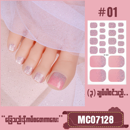MC07128 ခြေသည်းနီကပ် စတေကာလေး Top Nail Stickers
