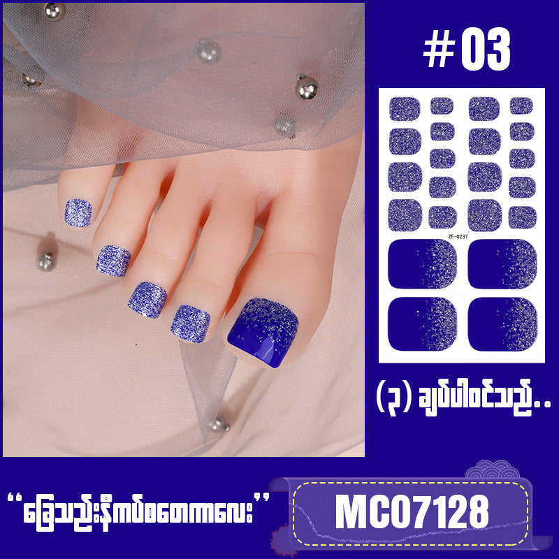 MC07128 ခြေသည်းနီကပ် စတေကာလေး Top Nail Stickers