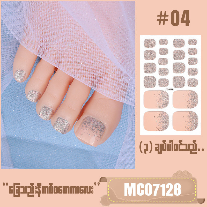 MC07128 ခြေသည်းနီကပ် စတေကာလေး Top Nail Stickers