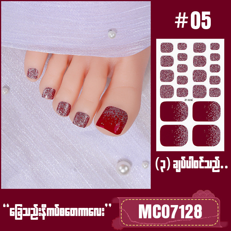 MC07128 ခြေသည်းနီကပ် စတေကာလေး Top Nail Stickers