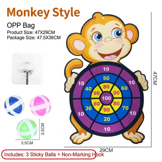 MT08473 Cartoon Animal Sticky Ball Dart Board