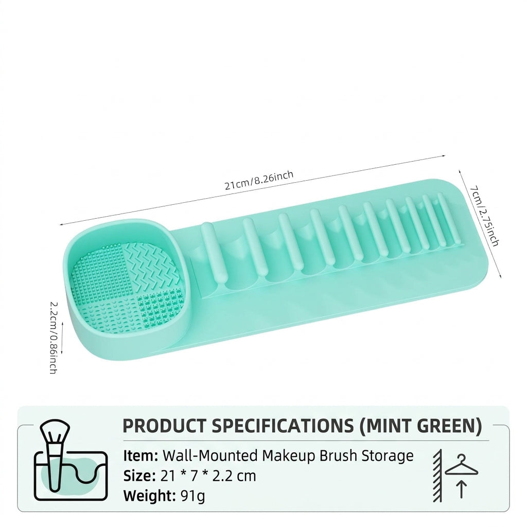 MC08644 2-in-1 Silicone Makeup Brush Cleaner & Rack