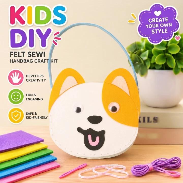 MK08371 Kids DIY Felt Sewing Handbag Craft Kit ( 4pcs )