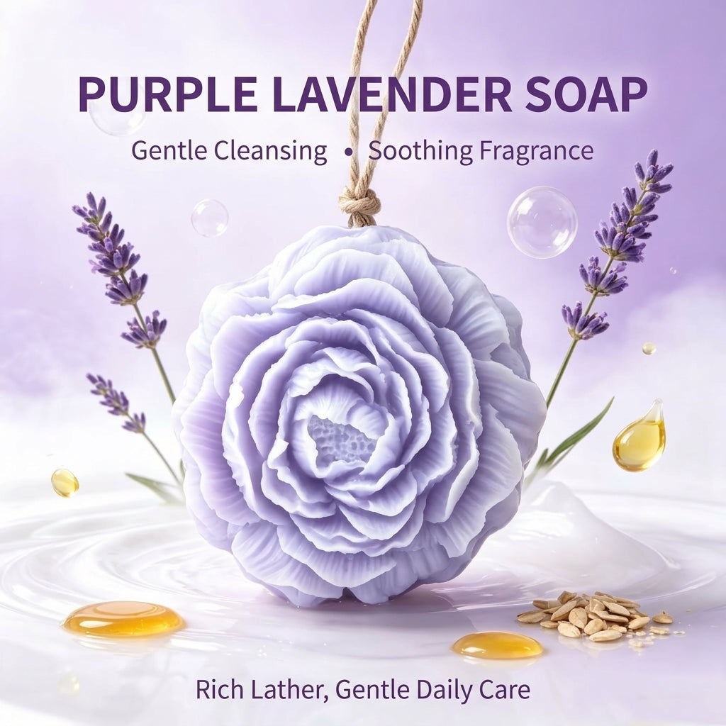 MH08519 Carved Peony Flower Soap (2pcs)