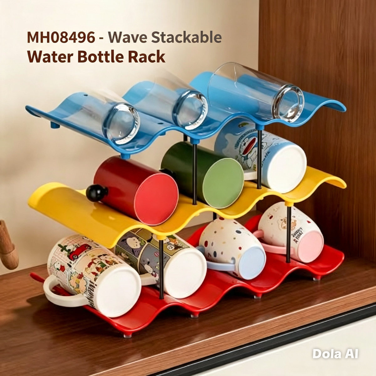MH08496 Wave Stackable Water Bottle Rack