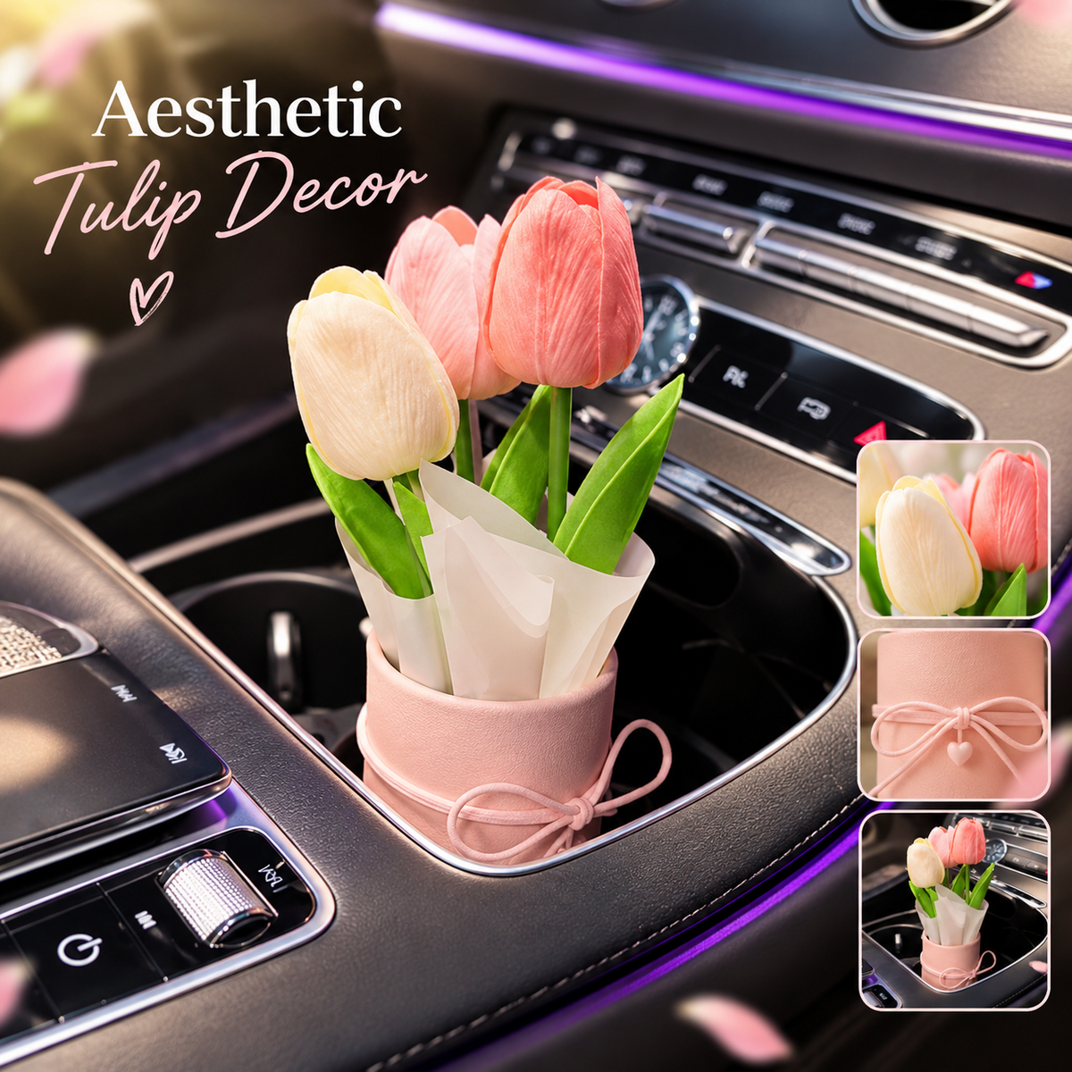MV08583 Aesthetic Tulip Car Cup Decor