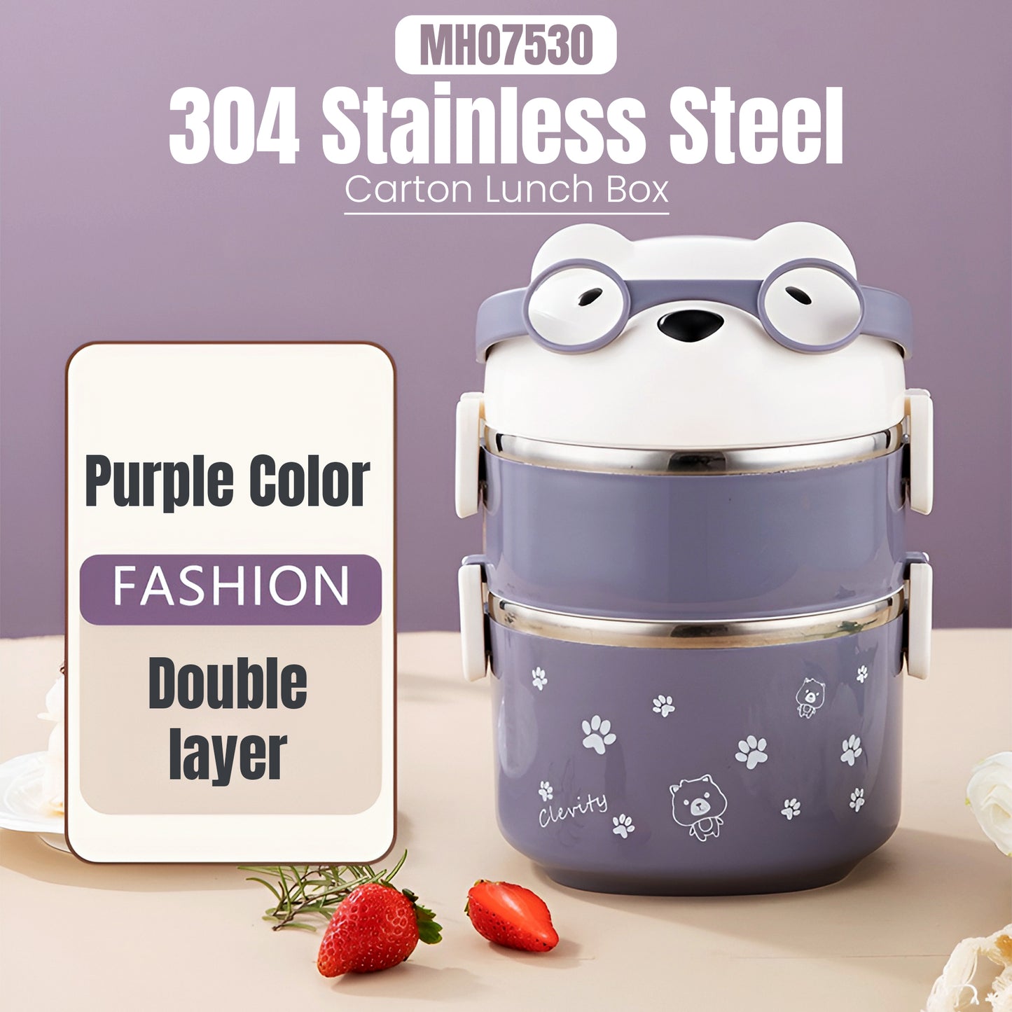 MH07530 304 Stainless Steel Carton Lunch Box