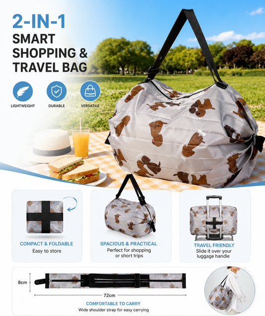 MB08637 2-in-1 Smart Shopping & Travel Bag (2pcs)