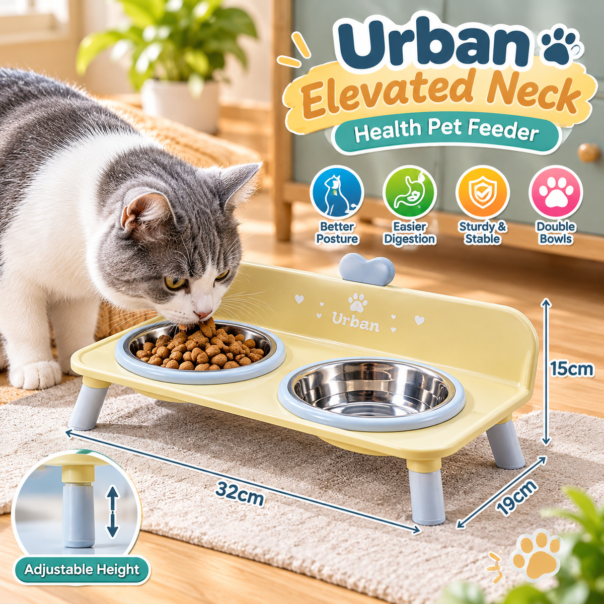 MP08607  Elevated Neck Health Pet Feeder