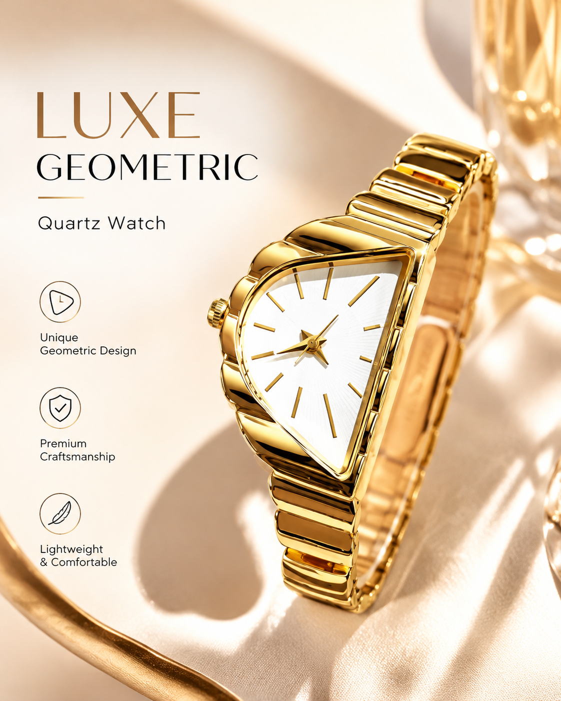 MW08663 Luxe Geometric Quartz Watch