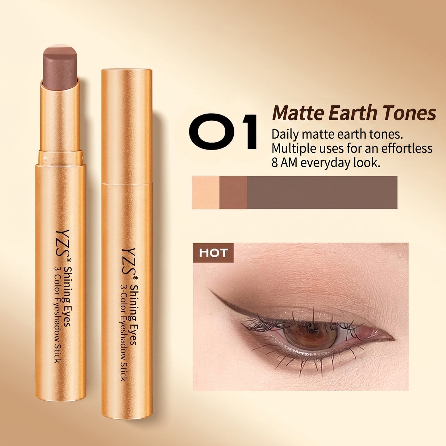 MC08280 Tri-Color Eyeshadow Stick