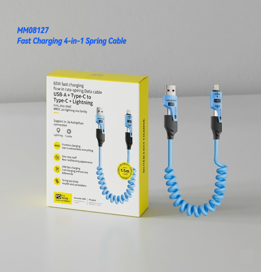MM08127 Fast Charging 4-in-1 Spring Cable