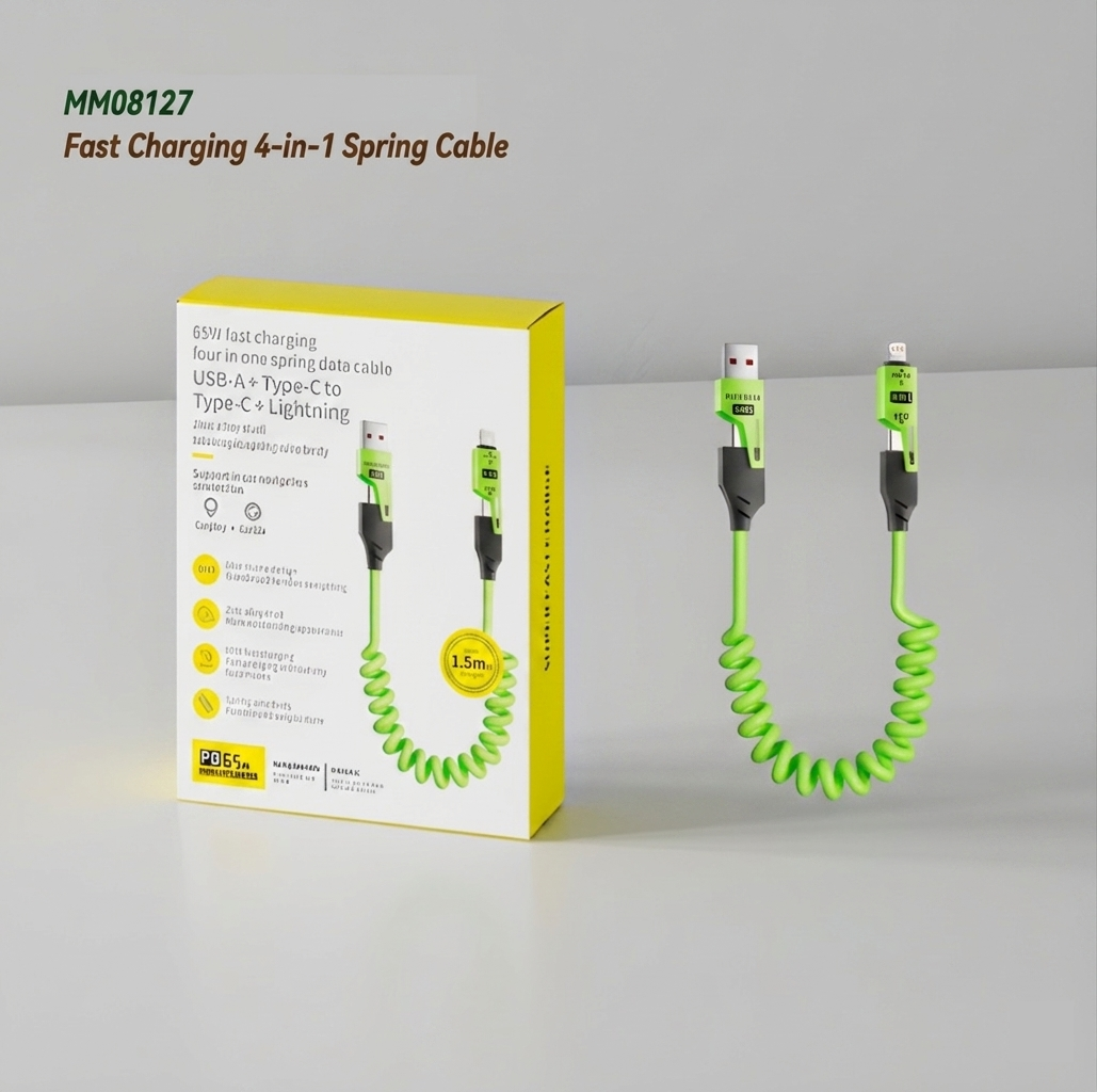 MM08127 Fast Charging 4-in-1 Spring Cable