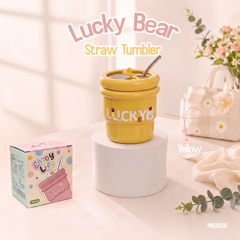 MH08300 Lucky Bear Straw Tumbler