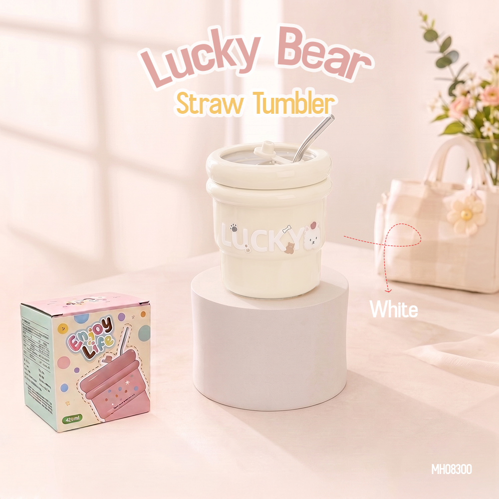 MH08300 Lucky Bear Straw Tumbler
