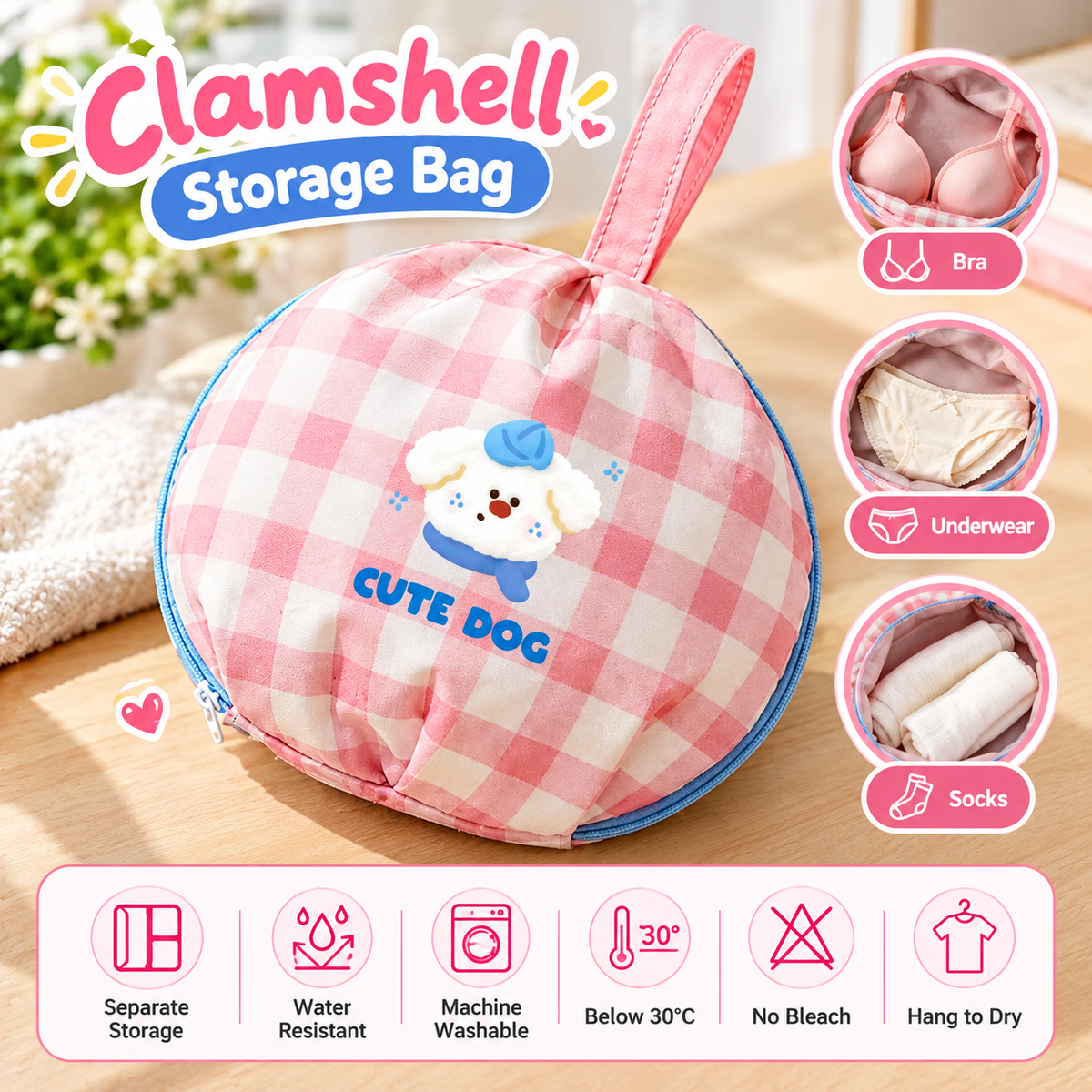 MB08499 Cute Clamshell Storage Bag