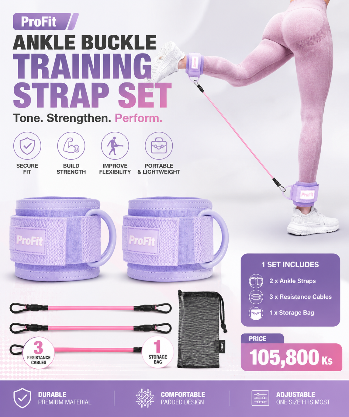 MS08483  ProFit Ankle Buckle Training Strap Set