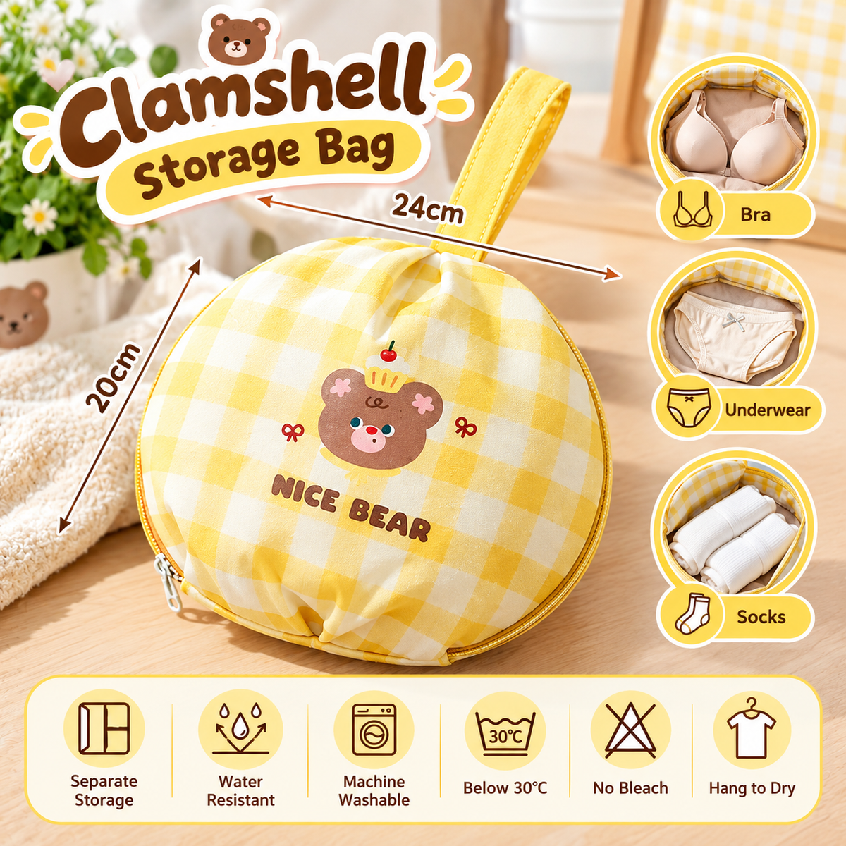 MB08499 Cute Clamshell Storage Bag