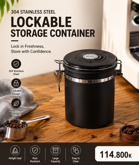 MH08480  304 Stainless Steel Lockable Storage Container