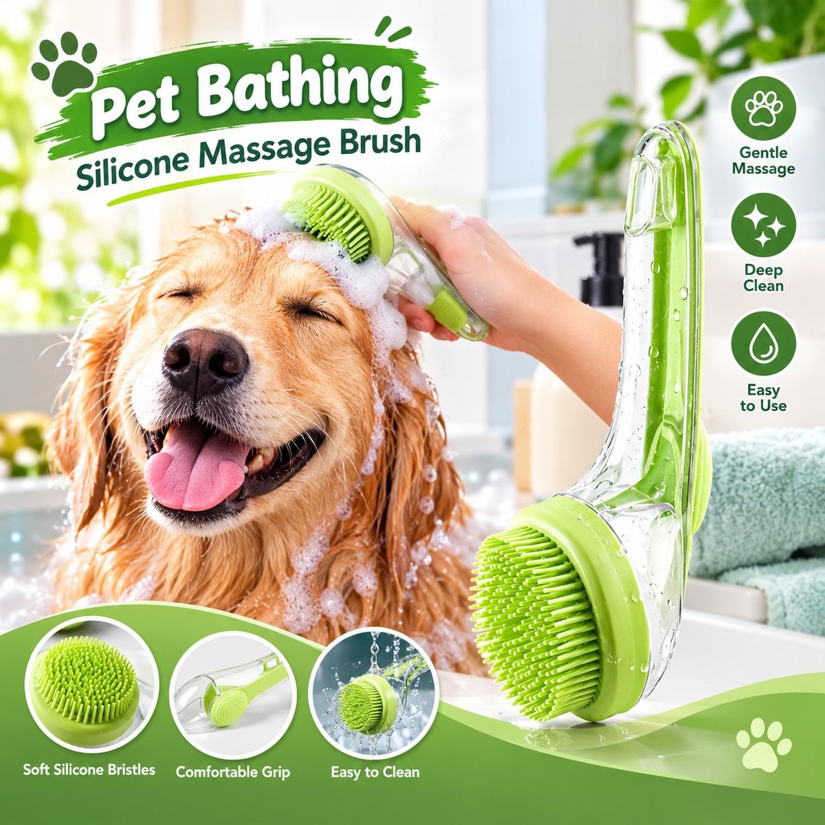 MP08523  Pet Bathing Silicone Massage Brush