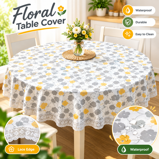 MH08513  Floral Waterproof Table Cover