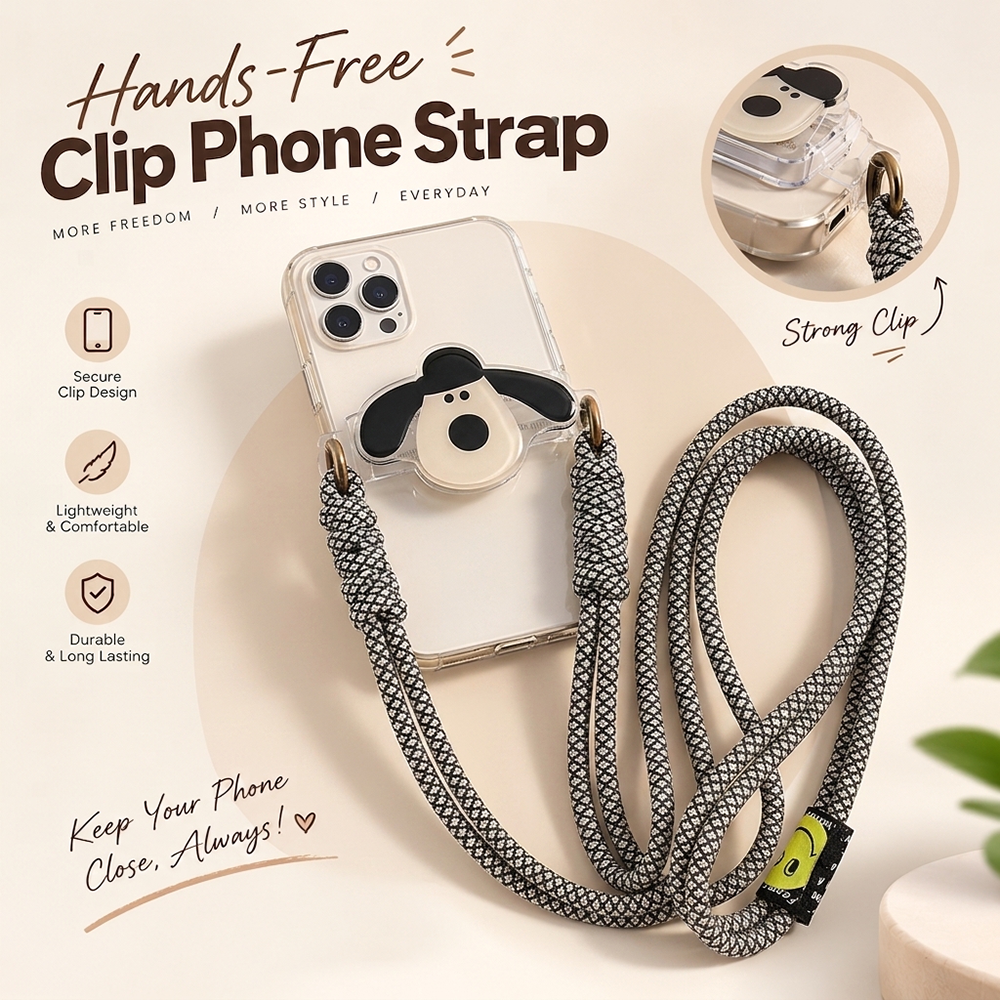 MM08436 Hands-Free Clip Phone Strap
