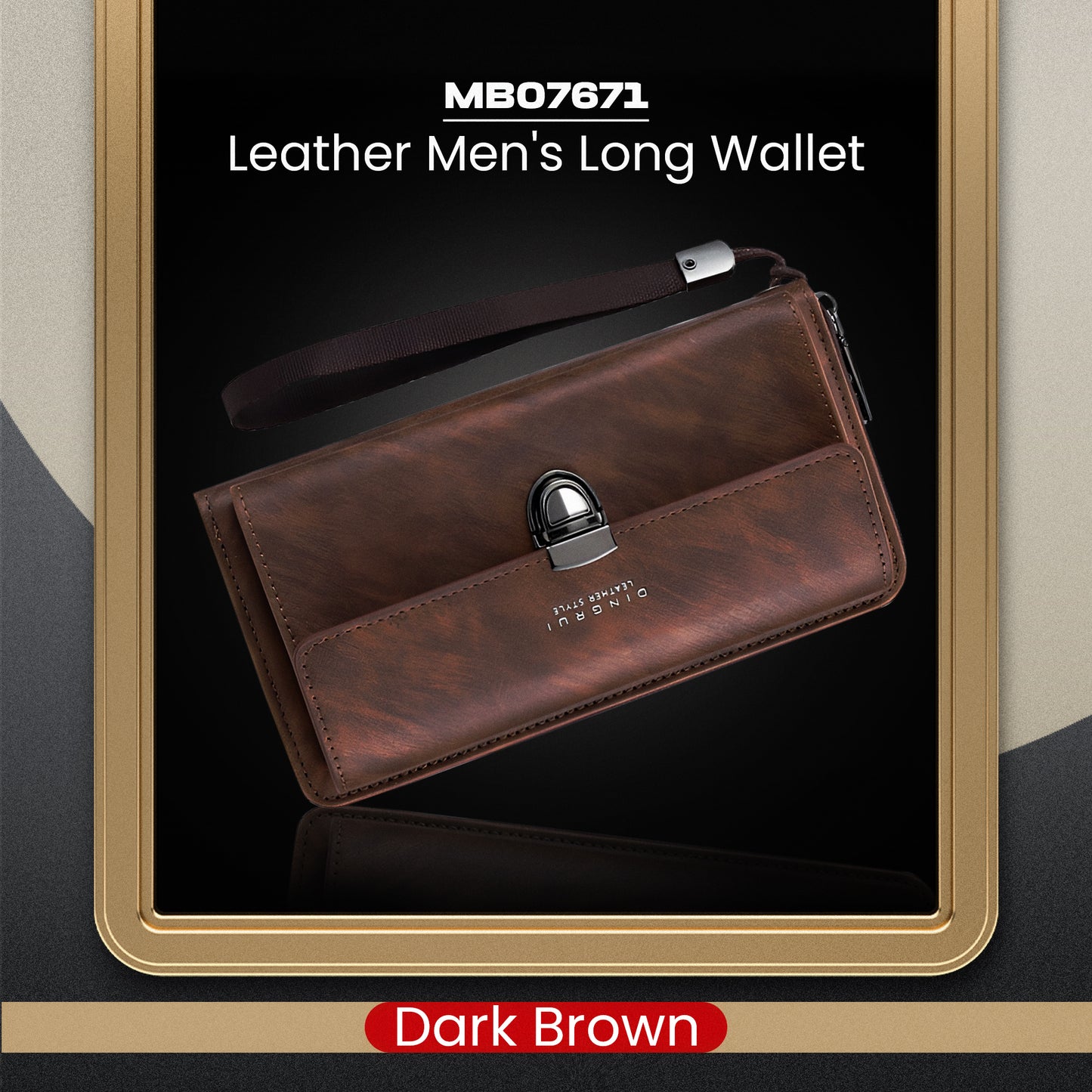 MB07671 Leather Men's Long Wallet
