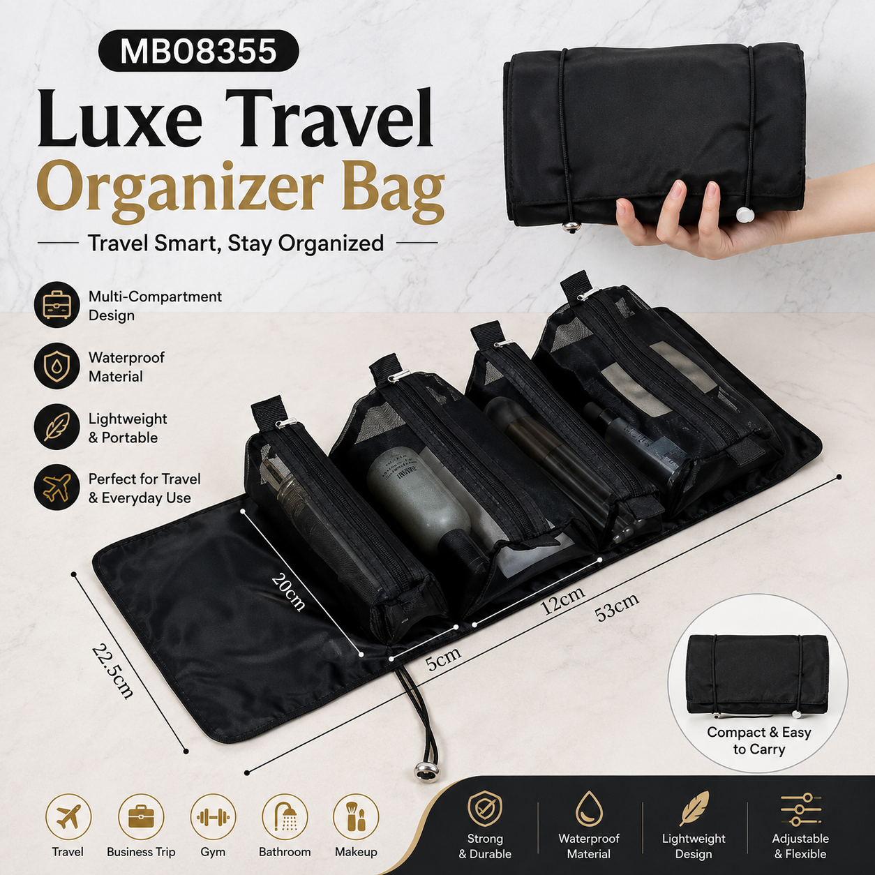 MB08355 Luxe Travel Organizer Bag