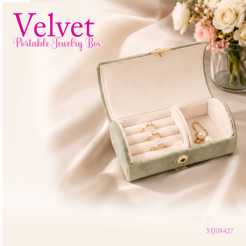 MJ08427  Velvet Portable Jewelry Box
