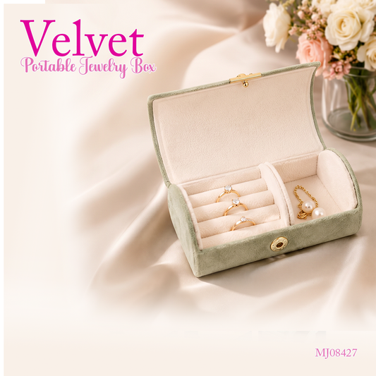 MJ08427  Velvet Portable Jewelry Box
