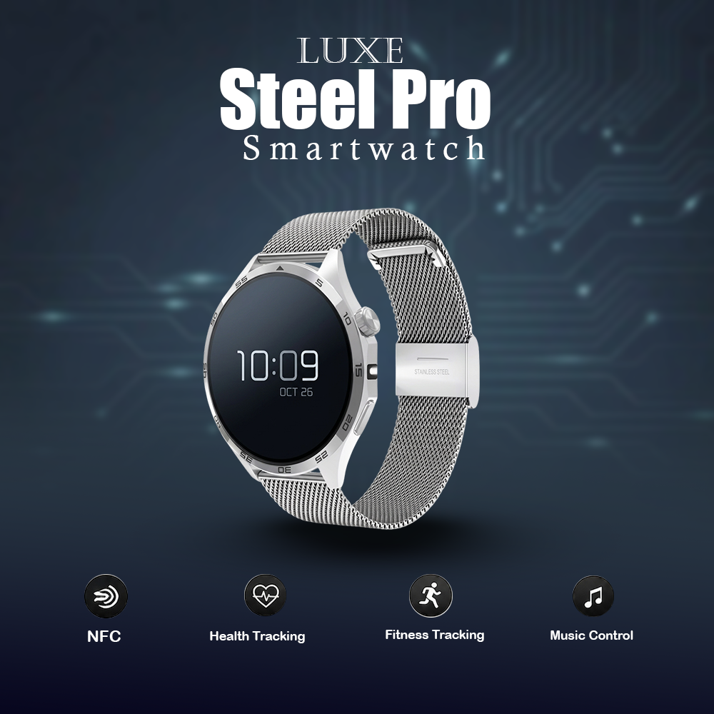 MW08441  Luxe Steel Pro Smartwatch